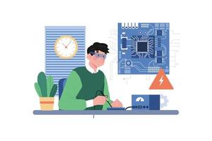 Printed Circuit Illustration concept on white background vector