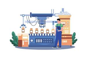 Automated Production Line Illustration concept on white background vector