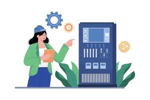 Machine Controlling System Illustration concept on white background vector