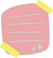 Cute sticky note illustration vector