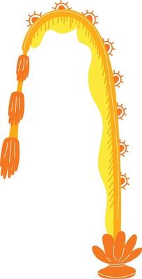 Penjor bamboo pole illustration