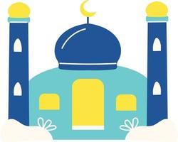 Blue mosque illustration vector