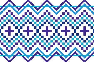 Blue and white geometric ethnic seamless pattern design for wallpaper, background, fabric, curtain, carpet, clothing, and wrapping. vector