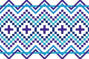 Blue and white geometric ethnic seamless pattern design for wallpaper, background, fabric, curtain, carpet, clothing, and wrapping. vector