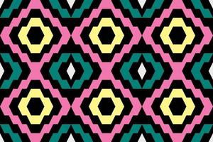 Colorful geometric ethnic seamless pattern design for wallpaper, background, fabric, curtain, carpet, clothing, and wrapping. vector