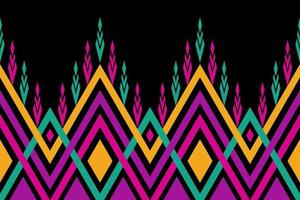 Colorful geometric ethnic seamless pattern design for wallpaper, background, fabric, curtain, carpet, clothing, and wrapping. vector