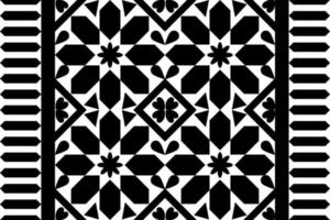 Black and white geometric ethnic seamless pattern design for wallpaper, background, fabric, curtain, carpet, clothing, and wrapping. vector