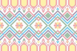 Colorful geometric ethnic seamless pattern design for wallpaper, background, fabric, curtain, carpet, clothing, and wrapping. vector