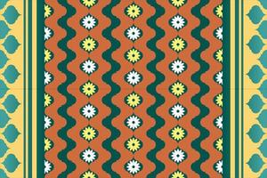 Colorful geometric ethnic seamless pattern design for wallpaper, background, fabric, curtain, carpet, clothing, and wrapping. vector