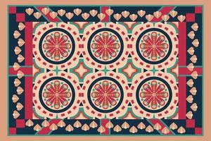 Colorful geometric ethnic seamless pattern design for wallpaper, background, fabric, curtain, carpet, clothing, and wrapping. vector
