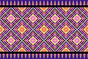 Colorful geometric ethnic seamless pattern design for wallpaper, background, fabric, curtain, carpet, clothing, and wrapping. vector