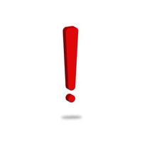 Realistic red warning 3D icon illustration vector