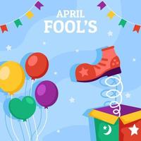 Happy April Fools Day Social Media Background Illustration Cartoon Hand Drawn Templates vector