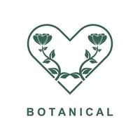botanical logo illustration for beauty natural organic brand vector