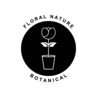 botanical logo illustration for beauty natural organic brand vector