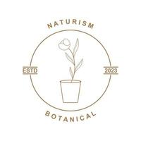 botánico logo ilustración para belleza natural orgánico marca vector