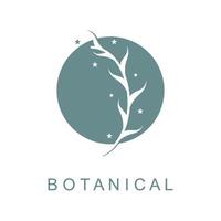 botanical logo illustration for beauty natural organic brand vector