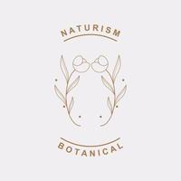 botanical logo illustration for beauty natural organic brand vector