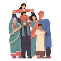 Happy indian family portrait vector