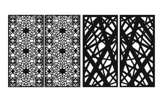 Black patterns with white background, Islamic vectors with floral panels for CNC laser cutting