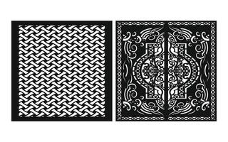 Black patterns with white background, Islamic vectors with floral panels for CNC laser cutting