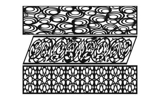 patrones negros con fondo blanco, vectores islámicos con paneles florales para corte láser cnc