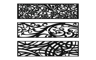 Decorative floral patterns, geometric template for cnc laser cutting vector