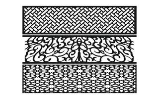 Decorative floral patterns, geometric template for cnc laser cutting vector