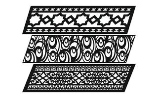 Decorative floral patterns, geometric template for cnc laser cutting vector