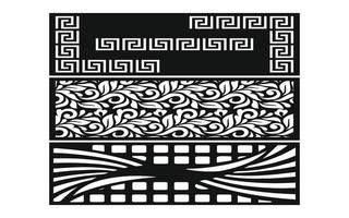 Decorative floral patterns, geometric template for cnc laser cutting vector