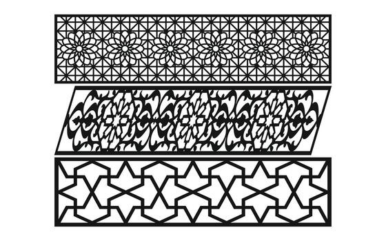 Decorative floral patterns, geometric template for cnc laser cutting vector