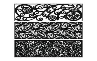 Decorative floral patterns, geometric template for cnc laser cutting vector