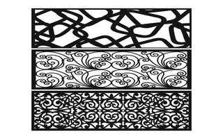 Decorative floral patterns, geometric template for cnc laser cutting vector