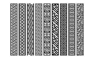 Decorative floral patterns, geometric template for cnc laser cutting vector
