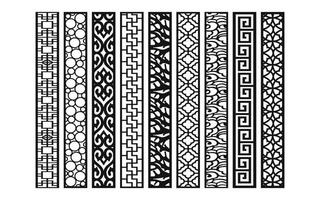 Decorative floral patterns, geometric template for cnc laser cutting vector