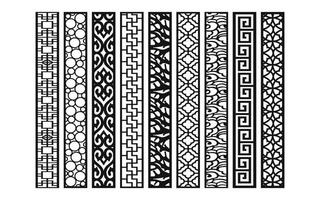 Decorative floral patterns, geometric template for cnc laser cutting vector