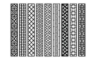 Decorative floral patterns, geometric template for cnc laser cutting vector