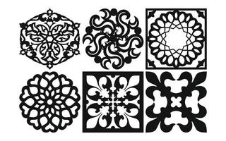 Decorative floral patterns, geometric template for cnc laser cutting vector