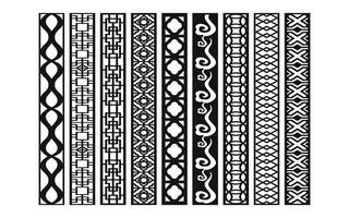 Decorative floral patterns, geometric template for cnc laser cutting vector