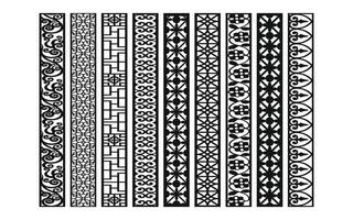 Decorative floral patterns, geometric template for cnc laser cutting vector