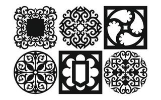 Decorative floral patterns, geometric template for cnc laser cutting vector