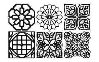 Decorative floral patterns, geometric template for cnc laser cutting vector