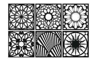 Decorative floral patterns, geometric template for cnc laser cutting vector