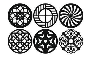 Decorative floral patterns, geometric template for cnc laser cutting vector