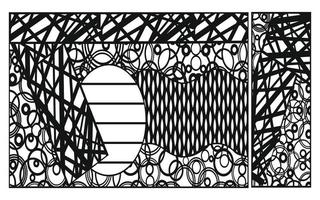 Decorative floral patterns, geometric template for cnc laser cutting vector