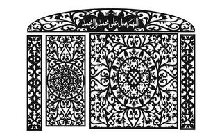 Decorative floral patterns, geometric template for cnc laser cutting vector