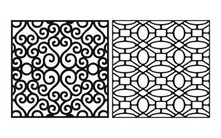 Black patterns with white background, Islamic vectors with floral panels for CNC laser cutting