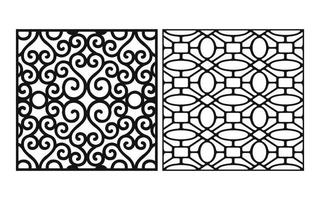 Black patterns with white background, Islamic vectors with floral panels for CNC laser cutting