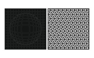 patrones negros con fondo blanco, vectores islámicos con paneles florales para corte láser cnc