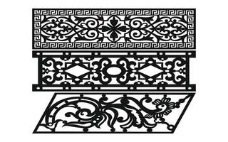 Black patterns with white background, Islamic vectors with floral panels for CNC laser cutting